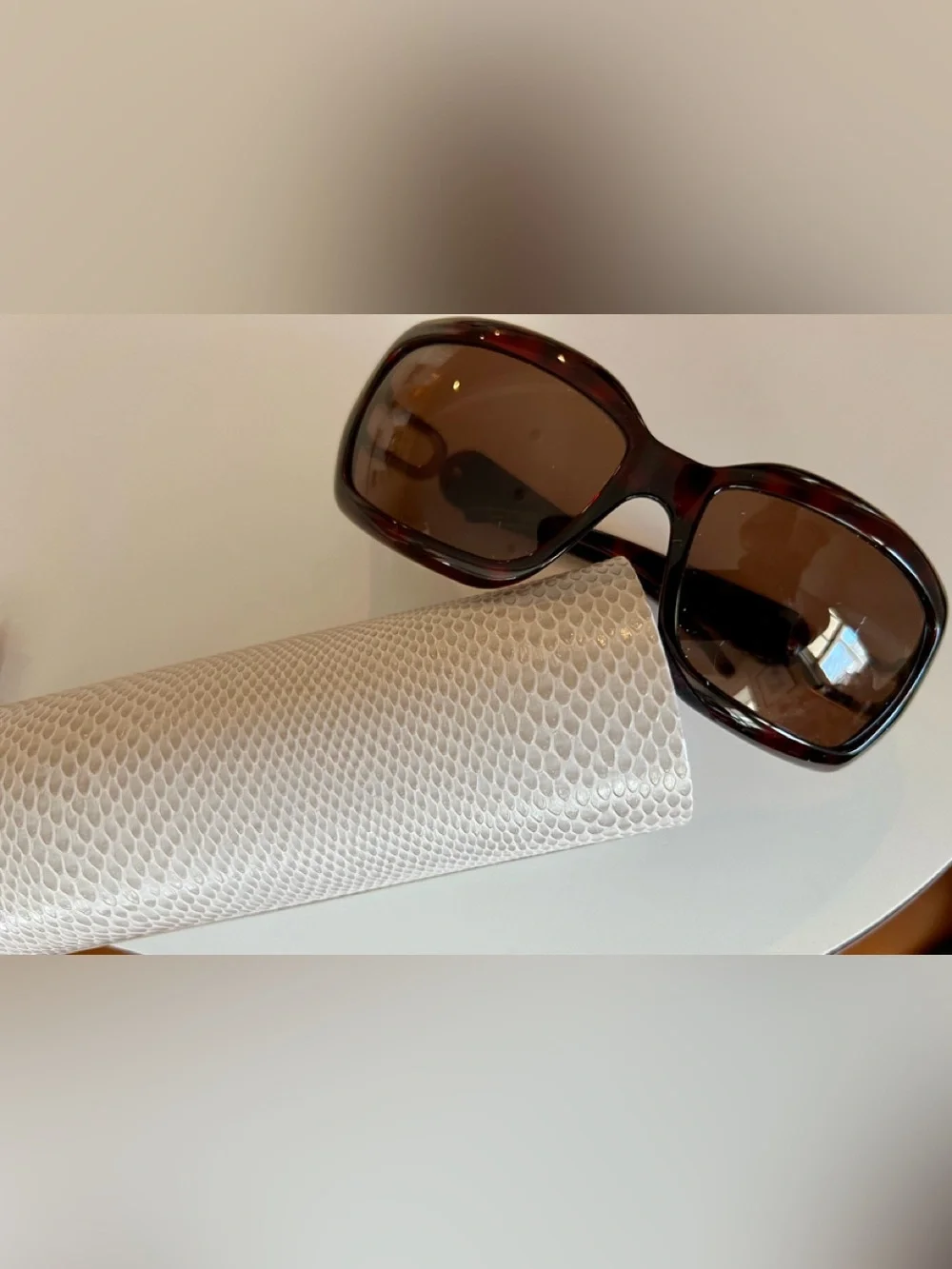 JIMMY CHOO SUNGLASSES, CASE & LOGO CLOTH